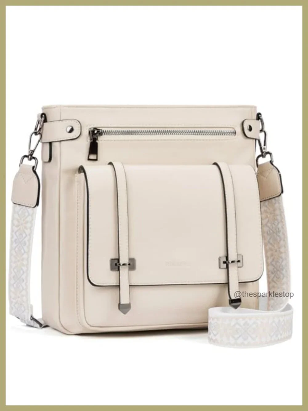 Roulens Vegan Leather Crossbody Bag with Multi Pockets and Adjustable Strap